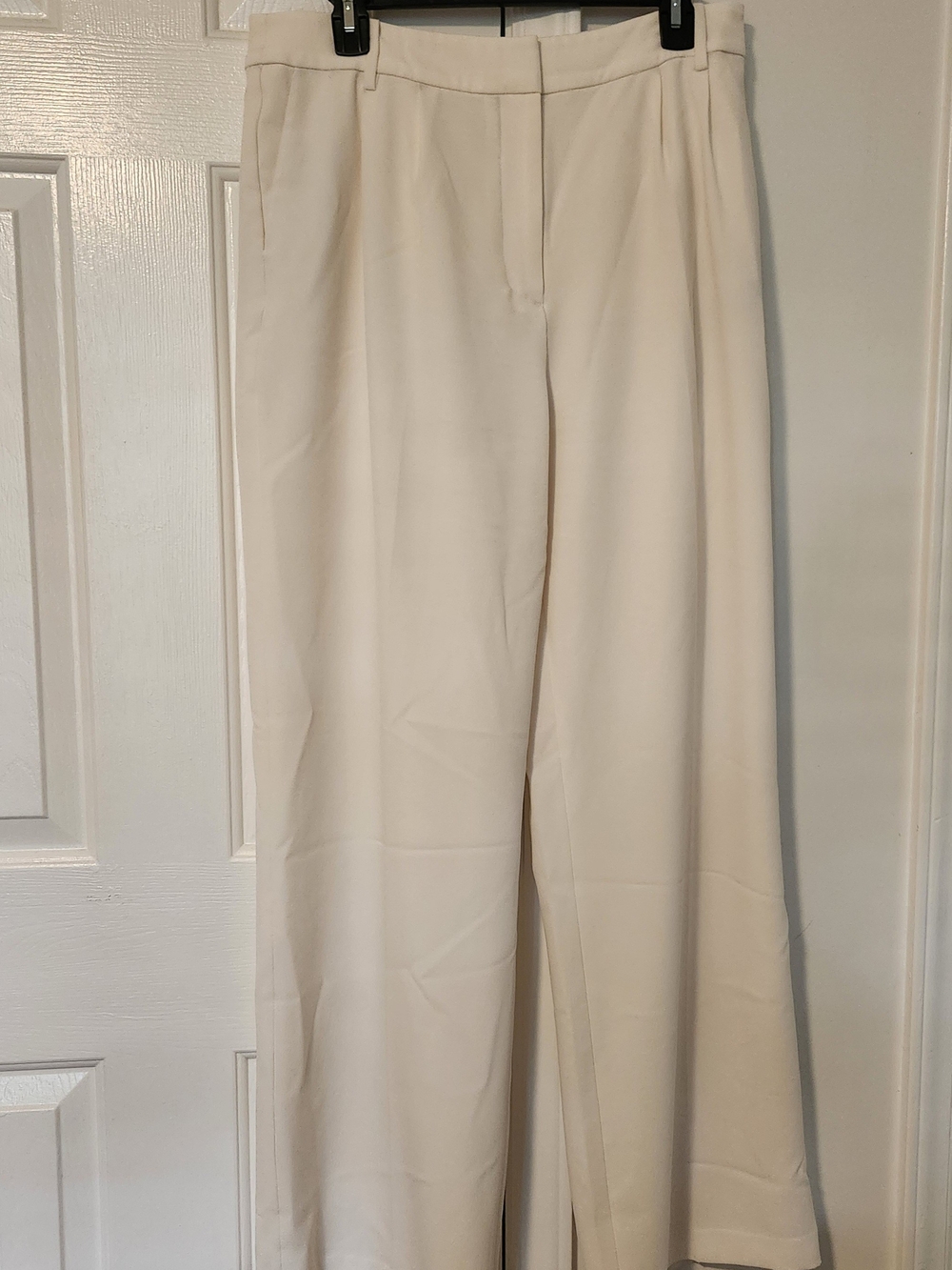 Donna Karan Cream Wide-Leg Trousers